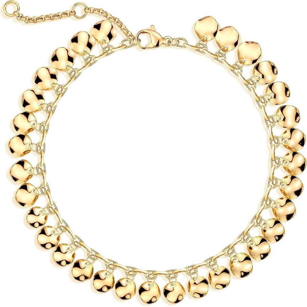 Dainty Gold Anklet 14K Gold Plated Boho Foot Chain Link Ankle Bracelet for Women